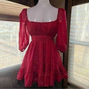 Lucy in the Sky Red Long Sleeve Dress